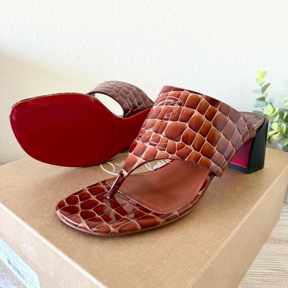 New Christian Louboutin CL Tongamule 55 women sandals Size 37.5, US 7.5